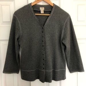 J Jill Textured Cotton Cardigan Size S